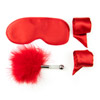 Fuel your passion with a touch of kink. The Satin Tease Kit featuring fleece lined satin blindfold, 2 satin restraints, and fluffy tickler is exactly what you need for playful sexy time. Fuel your passion with a touch of kink. The Satin Tease Kit featuring fleece lined satin blindfold, 2 satin restraints, and fluffy tickler is exactly what you need for playful sexy time.