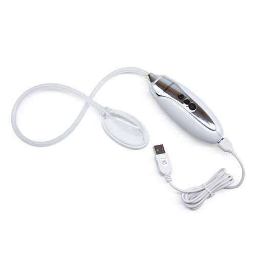 A product image from Bunnyholez featuring the Engorgio automatic pussy pump, showing the device and its specialized design.