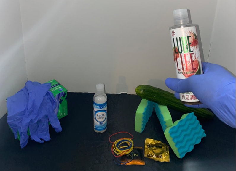 Image of Bunnyholez various materials and tools for a DIY fleshlight.